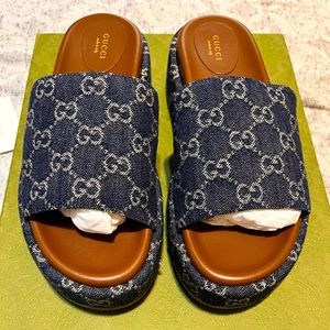 Denim Gucci Mules Slides size 40